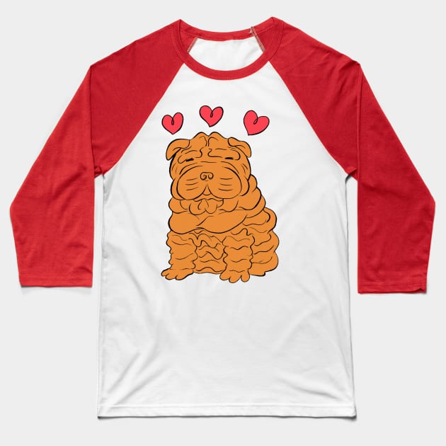 Shar Pei Love Baseball T-Shirt by saradaboru